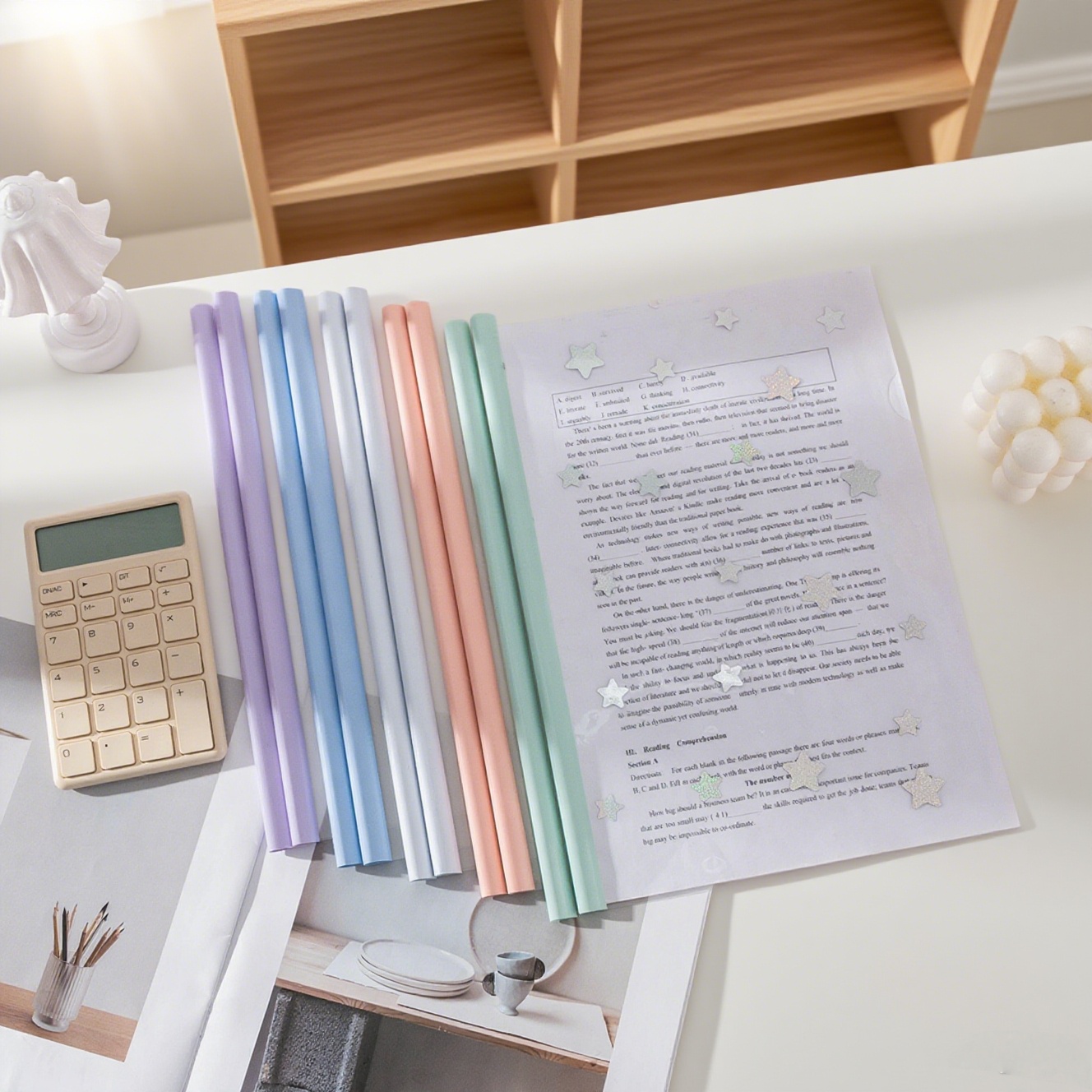 Binder A4 Lever - 10er-Pack Hebelklammern, A4-Binder, transparent, verdickt, Ordner,