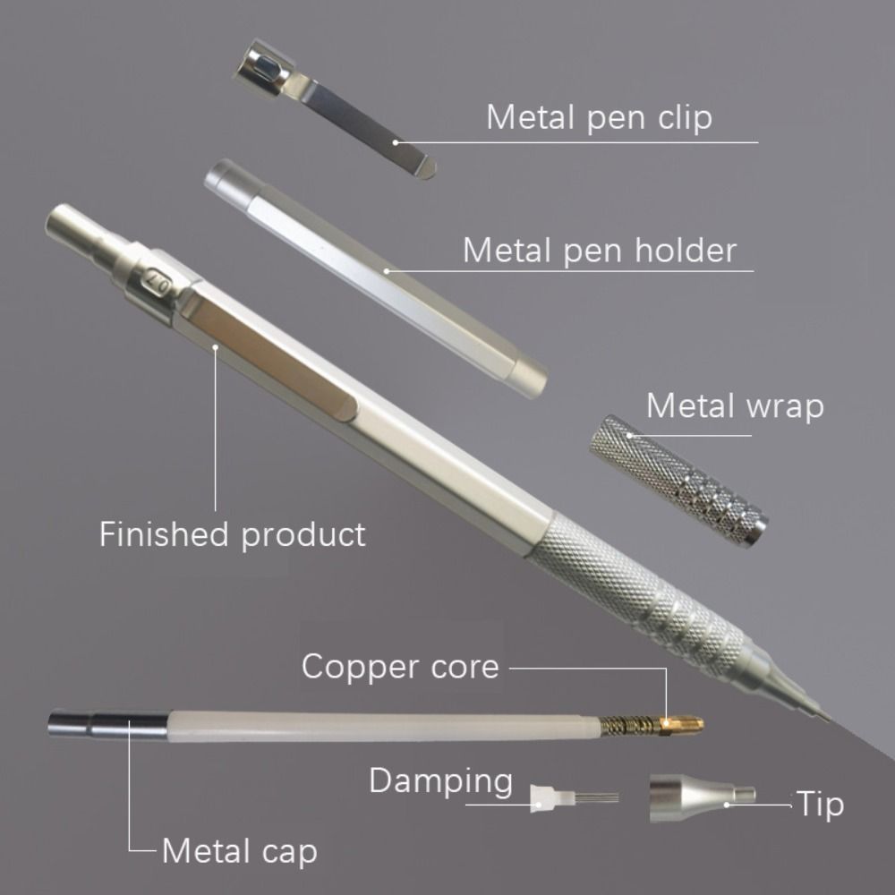 Mechanical Pencil 0.3 - Kreativer Metall-Druckbleistift mit niedrigem Schwerkraftpunkt 0,3/0,5/0,7/0,9/2,0mm