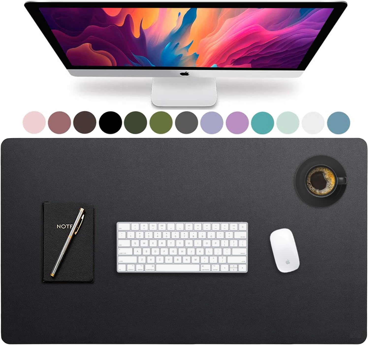 Leather Desk Pad - Große Leder-Schreibtischunterlage, Büro-Schreibtischmatte PU-Leder Wasserdicht Rutschfest
