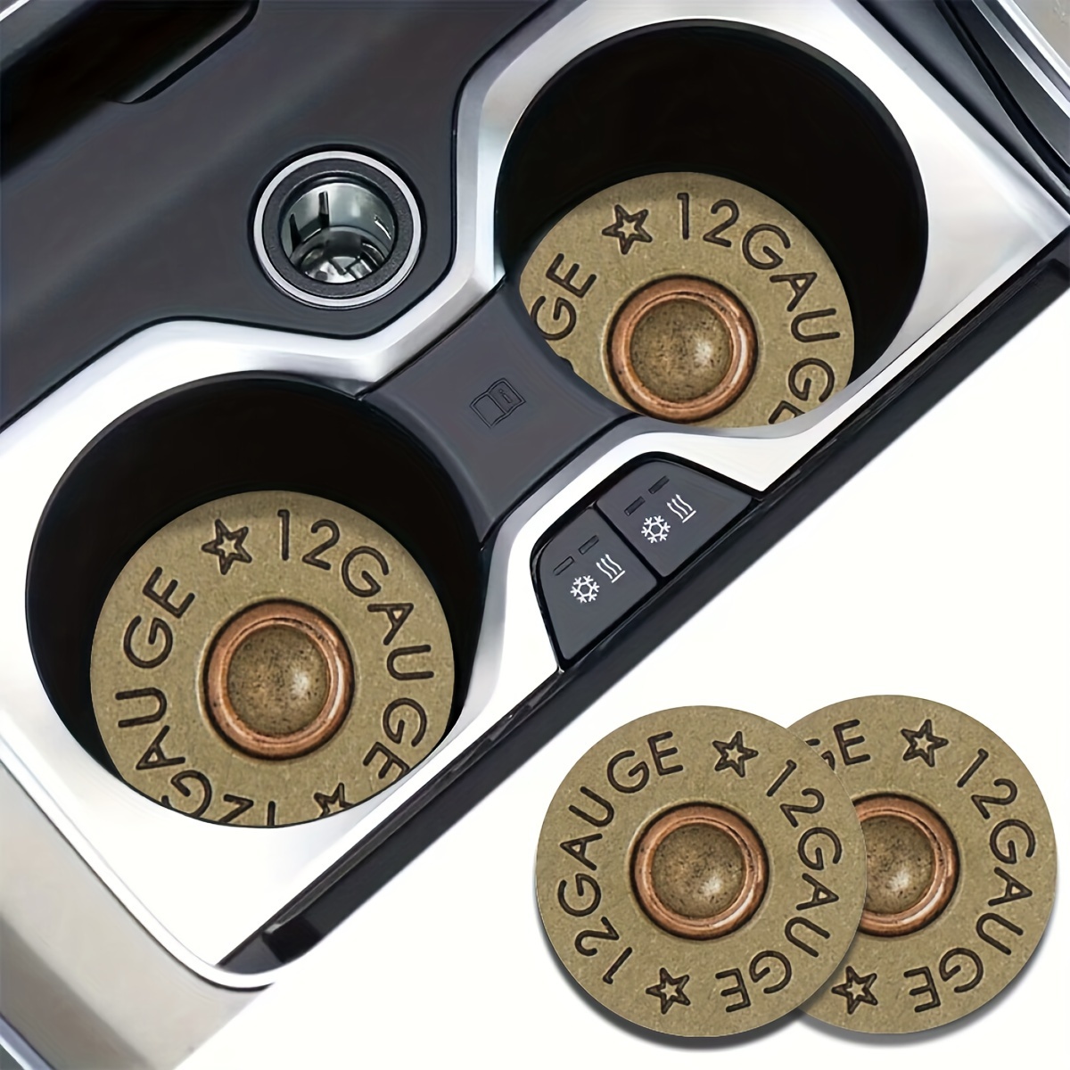 Leather Desk Pad - 2er-Pack Auto-Untersetzer im Bullet-Design, saugfähige Getränkehalter