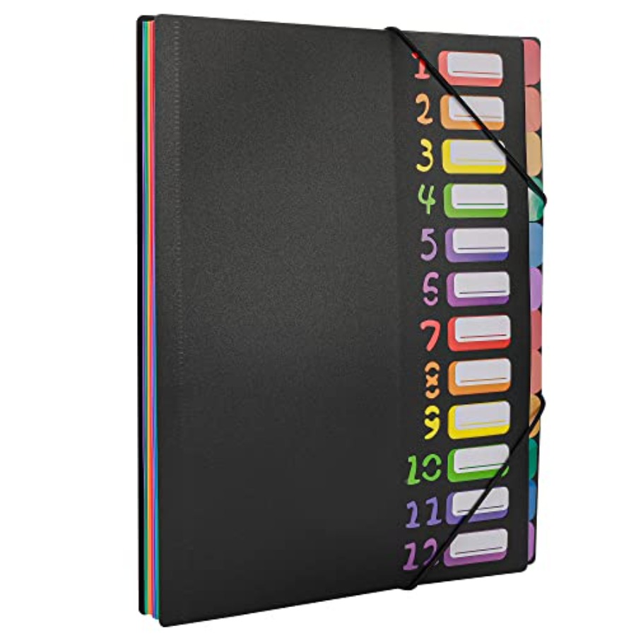 Tab Divider A4 - Edufun Regenbogen-Tab Erweiterbare Aktenmappe - 24
