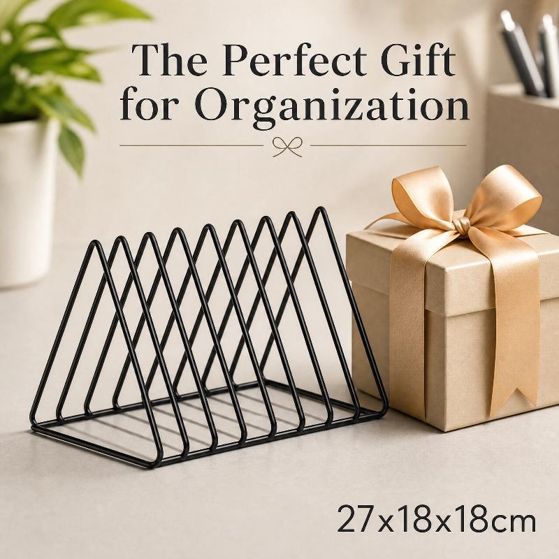Magazine Holder Rack - 5/9-Gitter-Aufbewahrungsregal, Dreieckiger Eisen-Aktenorganizer, Metall-Schreibtisch-Buch- und Zeitschriftenhalter,