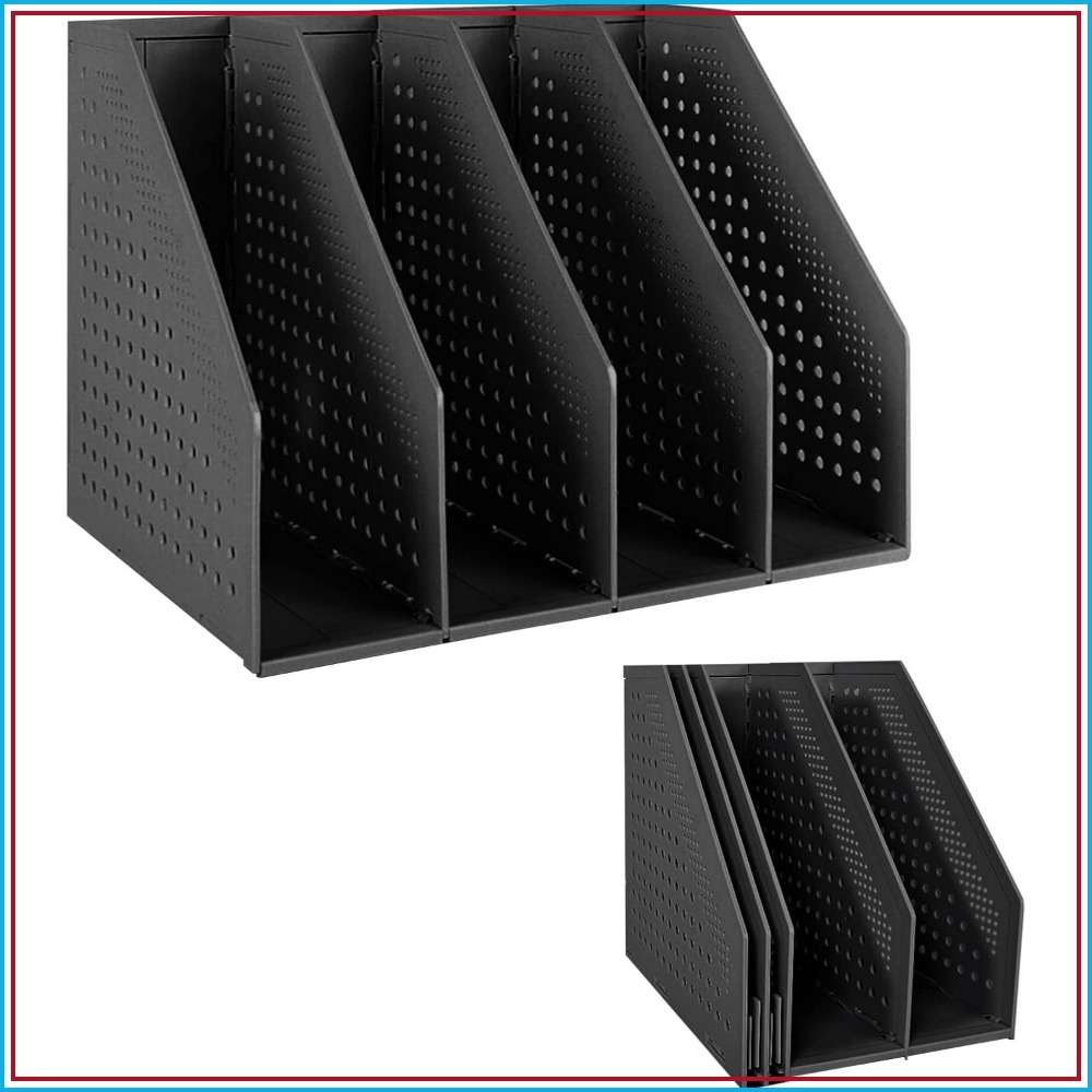 Magazine Holder Rack - Zusammenklappbarer Zeitschriftenhalter aus Kunststoff, 4-Fächer-Aktenständer, vertikaler