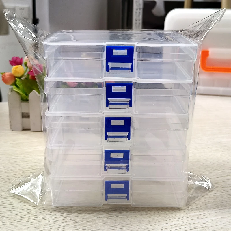 Card Index Box - 5 transparente Kunststoff-Aufbewahrungsboxen bieten Platz für