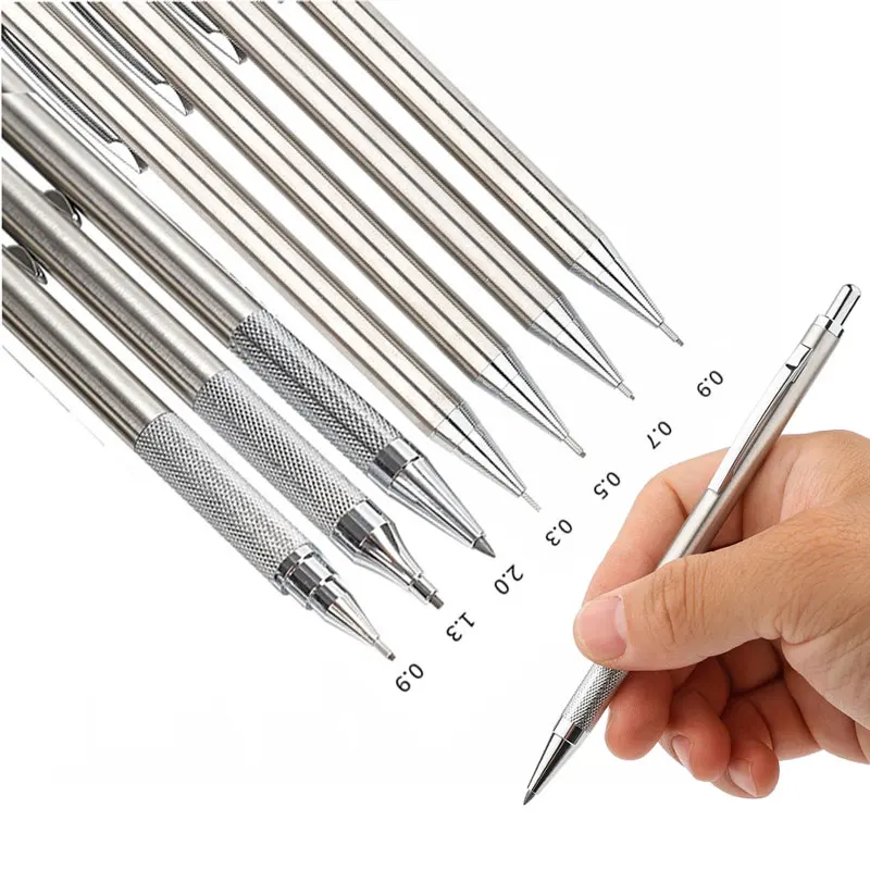 Mechanical Pencil 0.3 - Vollmetall-Druckbleistift-Set 0,3 0,5 0,7 0,9 1,3
