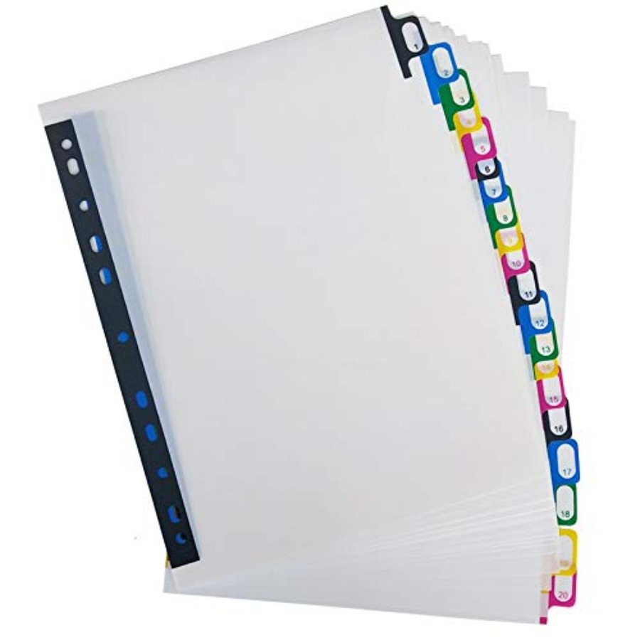 Tab Divider A4 - A4 Kunststoff-Ordnerregister, verstärktes 11-Loch-Design, passend für