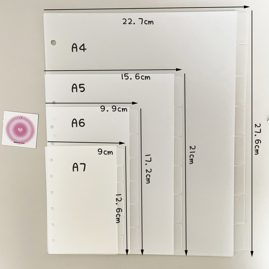 Binder A4 Lever - A4/A5/A6/A7 Ringscheiderseiten, 6/8 Blatt, Binder-Gerät, PP-Trennseiten,