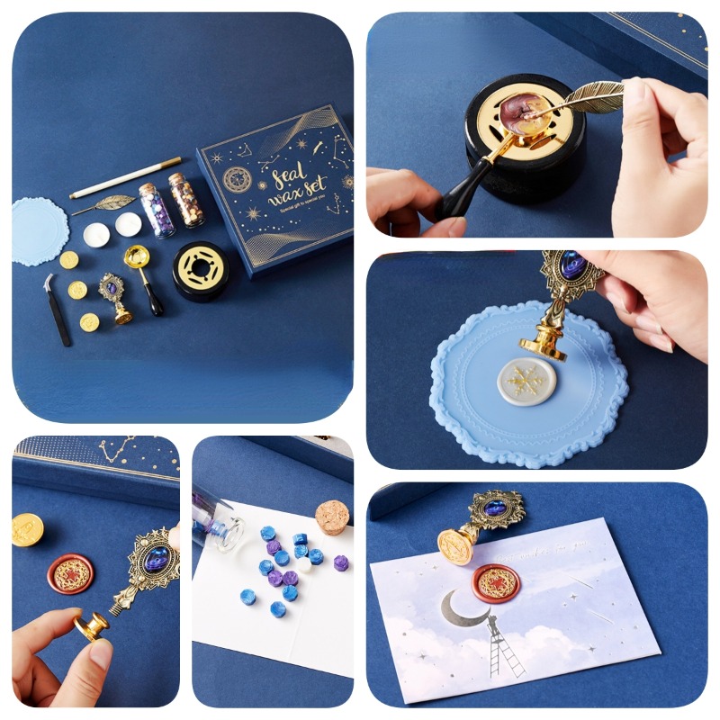 Wax Seal Stamp Set - Sternen feuer Lack Stempel Set Umschlag