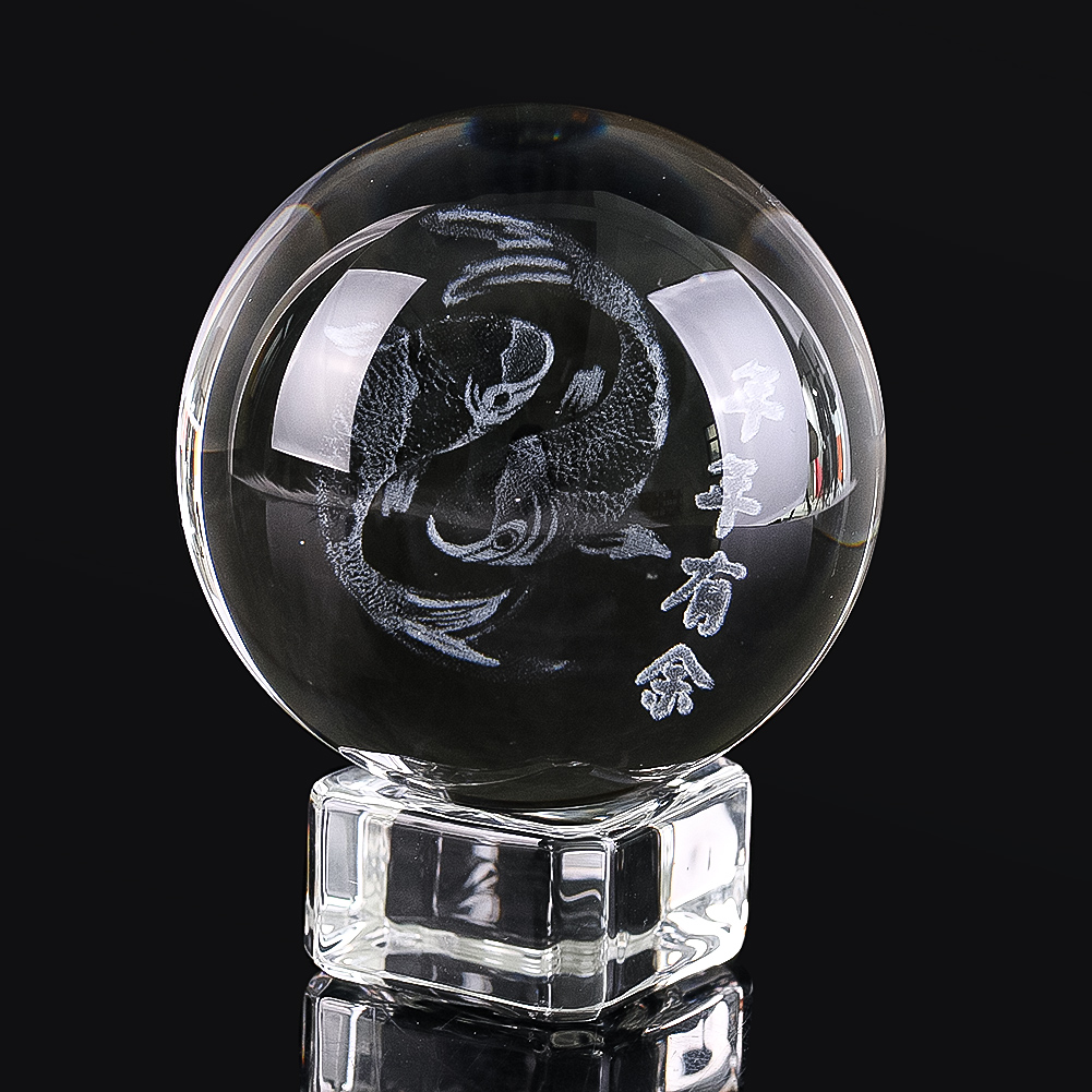 50mm 3d gravierte Kristall kug – Paper Weight Crystal Bewertung und Preis