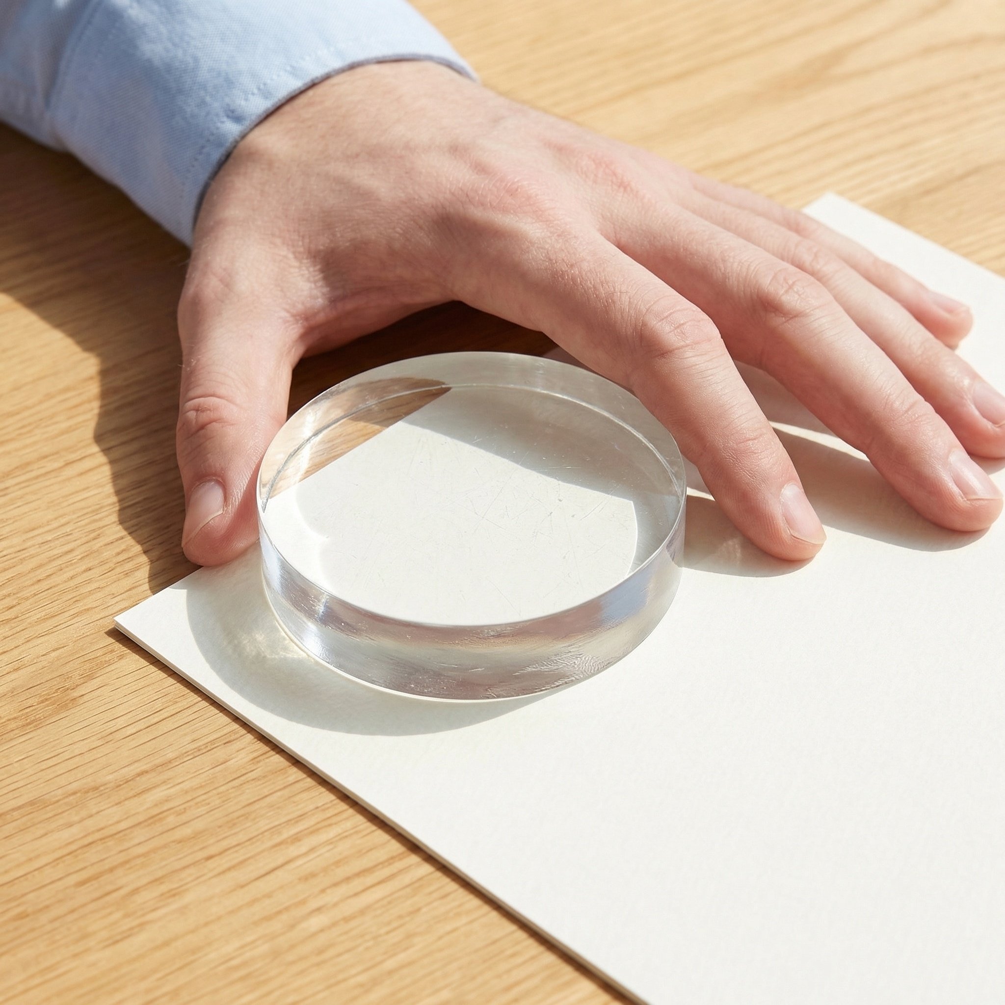 Klarer Runder Kristall-Briefbe – Paper Weight Crystal Bewertung und Preis