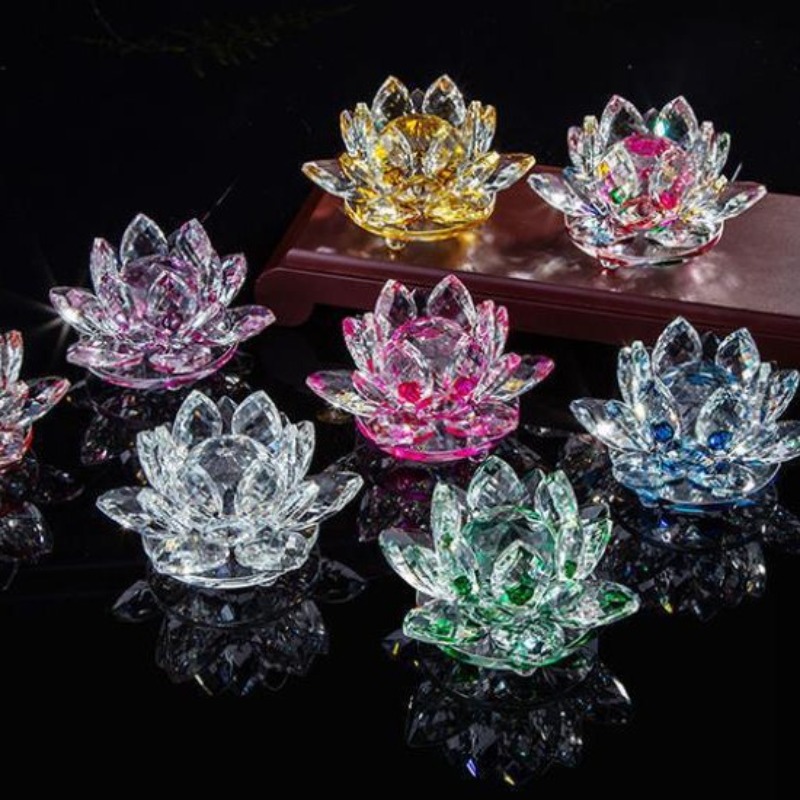 Kristall-Lotusblumen-Figur Hei – Paper Weight Crystal Bewertung und Preis
