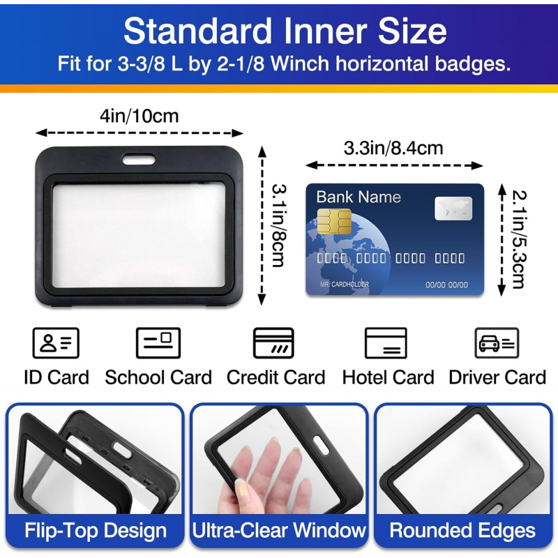 3er-Pack horizontale Ausweishü – Index Card Holder Bewertung und Preis